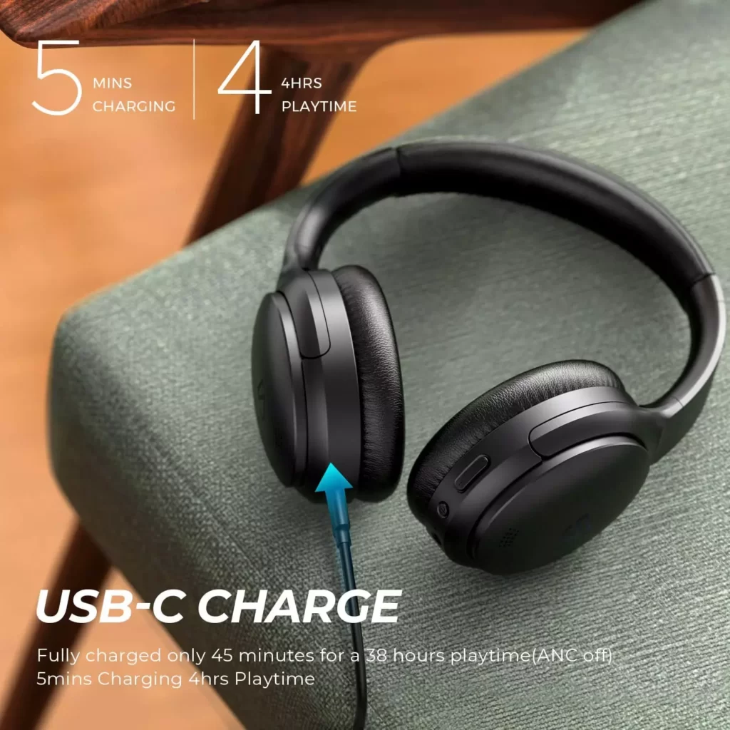 Soundpeats A6 Hybrid Active Noise Cancelling Wireless Headphones