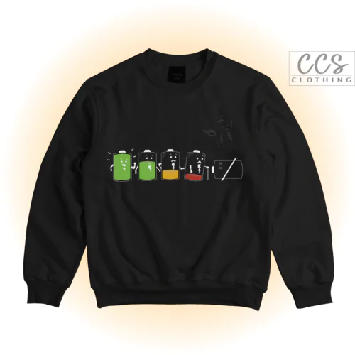 Draining Batteries Printed Sweat Shirt For Men & Women